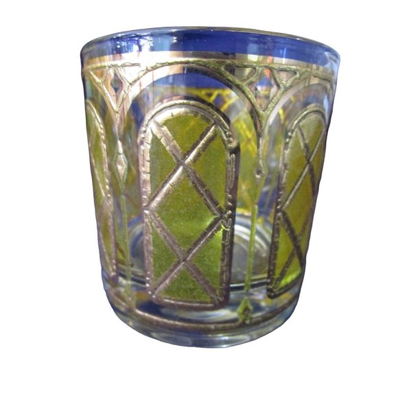 Mid Century Cocktail Martini Drinks Pitcher Set Stained Glass Yellow Gold EUC - Picture 14 of 16